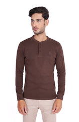 Crew Neck Henly With Front Opening