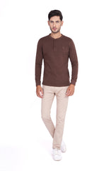 Crew Neck Henly With Front Opening