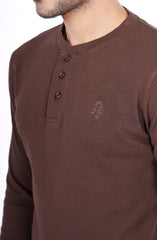 Crew Neck Henly With Front Opening