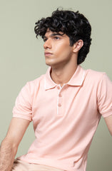 Polo Tee With Tipped Ribbing