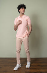 Polo Tee With Tipped Ribbing
