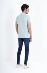 Polo Tee In Mint Blue