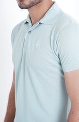 Polo Tee In Mint Blue