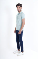 Polo Tee In Mint Blue