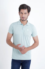 Polo Tee In Mint Blue