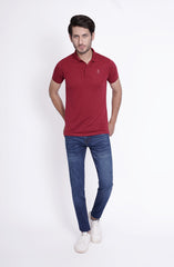 Polo Tee In Maroon