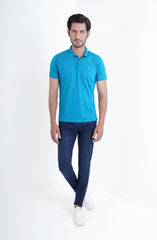 Polo Tee In Turquoise
