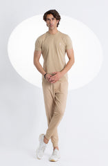 Beige Knit Joggers