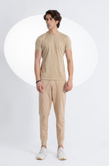 Beige Knit Joggers
