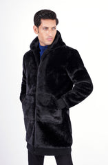 Faux Fur Long Length Hoodie