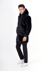 Faux Fur Long Length Hoodie
