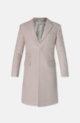 Notch Collar Long Coat In Wool