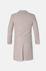 Notch Collar Long Coat In Wool