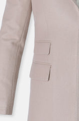 Notch Collar Long Coat In Wool