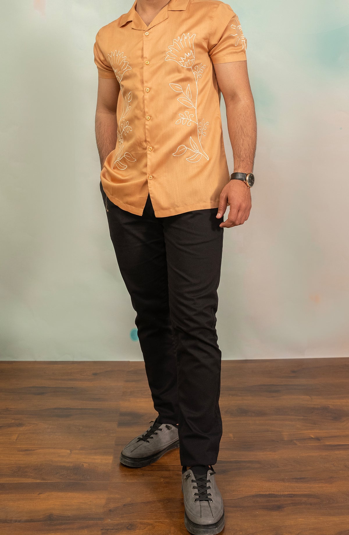 Floral Embroidered Shirt