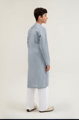 Boys Hidden Placket Kurta-SBK701125