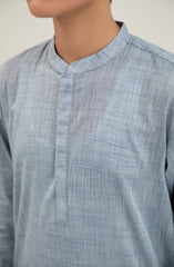 Boys Hidden Placket Kurta-SBK701125