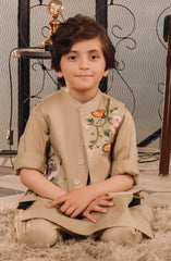 Puff Emb Waistcoat 3Pcs Boys Suit