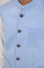 Boys Chambaray Waist Coat-SBWC700125