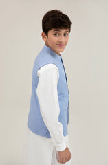 Boys Chambaray Waist Coat-SBWC700125