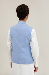 Boys Chambaray Waist Coat-SBWC700125