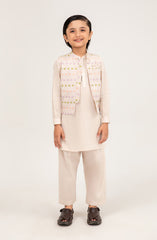Printed Waist Coat 3 Piece Infant Suit - SIS701125