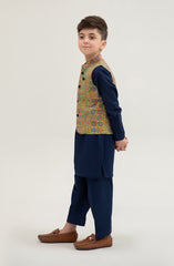 Infant Boys Printed Waist Coat 3 Piece -SIS716125