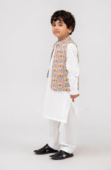 Infant Boys Printed Waist Coat 3 Piece -SIS720125