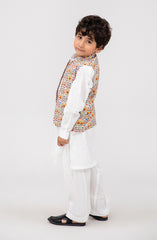 Infant Boys Printed Waist Coat 3 Piece -SIS720125