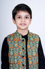 Infant Boys Printed Waist Coat 3 Piece -SIS721125