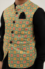 Infant Boys Printed Waist Coat 3 Piece -SIS726125