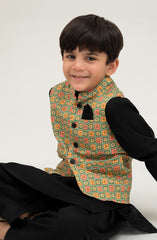 Infant Boys Printed Waist Coat 3 Piece -SIS726125