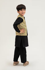 Infant Boys Printed Waist Coat 3 Piece -SIS726125