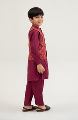 Infant Boys Printed Waist Coat 3 Piece -SIS728125