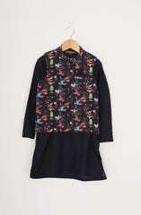 Printed Waist Coat 3Pc Infant Sui-SIS801225