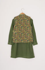 Printed Waist Coat 3Pc Infant Sui-SIS810225