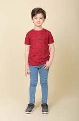 Dino World Tee-Maroon