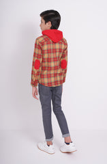 Boys Hooded Check Shirt