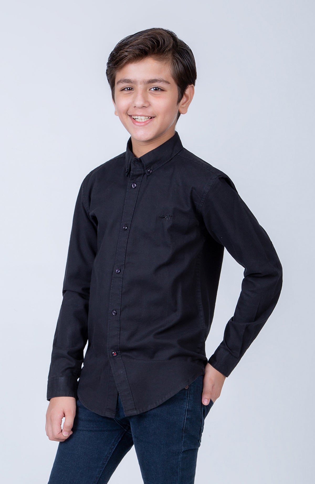 Oxford Button Down Shirt-Black