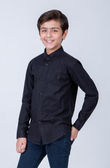 Oxford Button Down Shirt-Black
