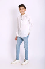 Band Neck Half Placket Shirt