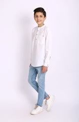 Band Neck Half Placket Shirt