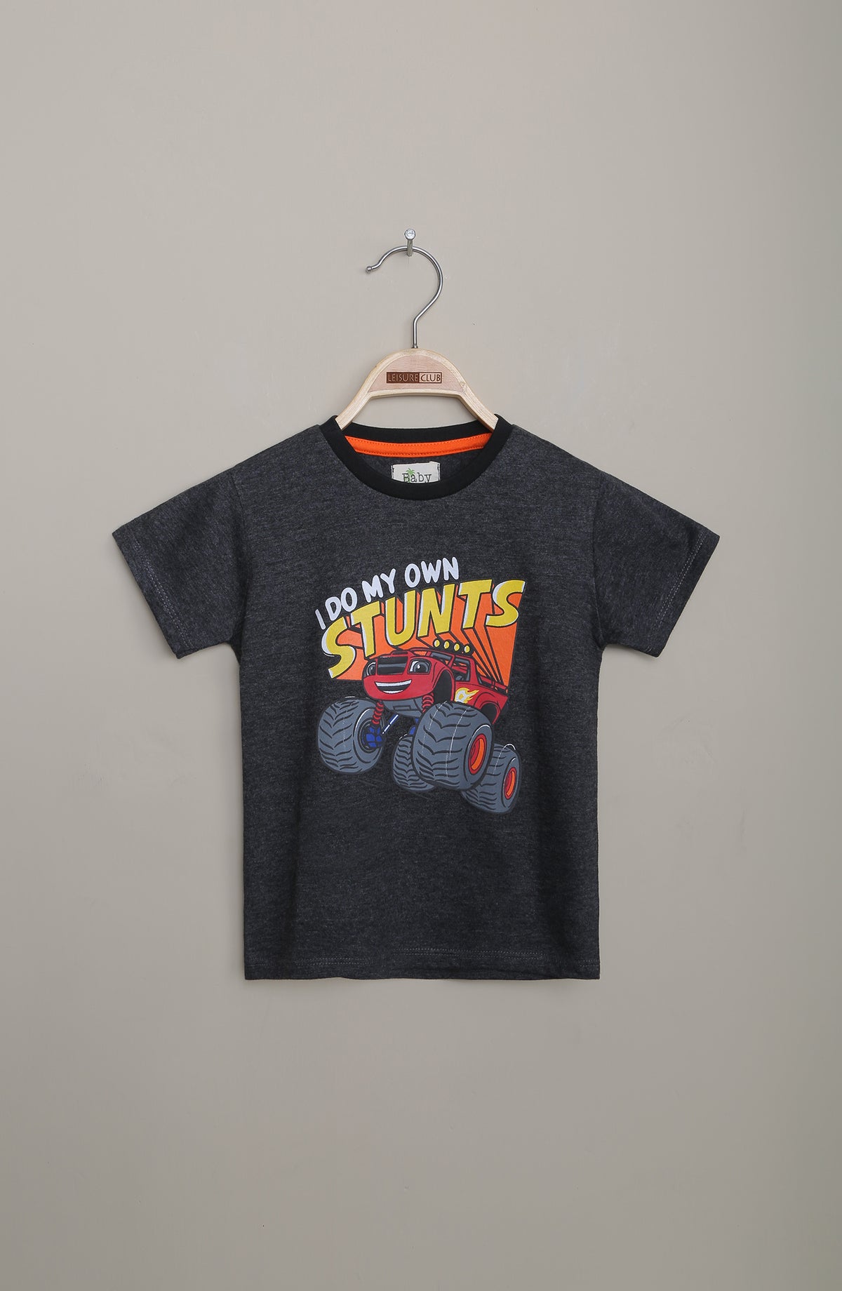 Stunt Boy Tee-Charcoal