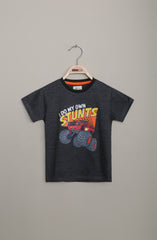 Stunt Boy Tee-Charcoal