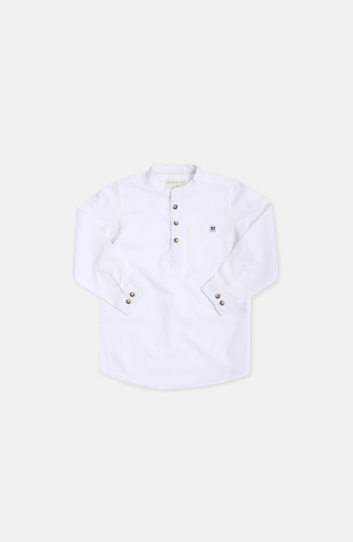 Band Neck Half Placket Shirt