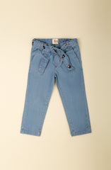 Mickey Belted Denim-Light Blue