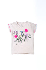 Flower Tee-Beige