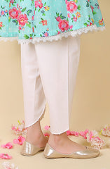 Cambric Tulip Shalwar - White
