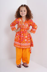Orange Waves 2 Pcs Suit