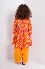 Orange Waves 2 Pcs Suit